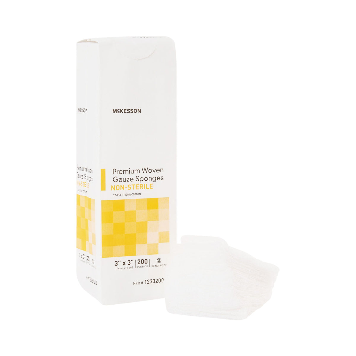 McKesson Gauze Sponge, 3 x 3 Inch, 12-Ply, PK/200