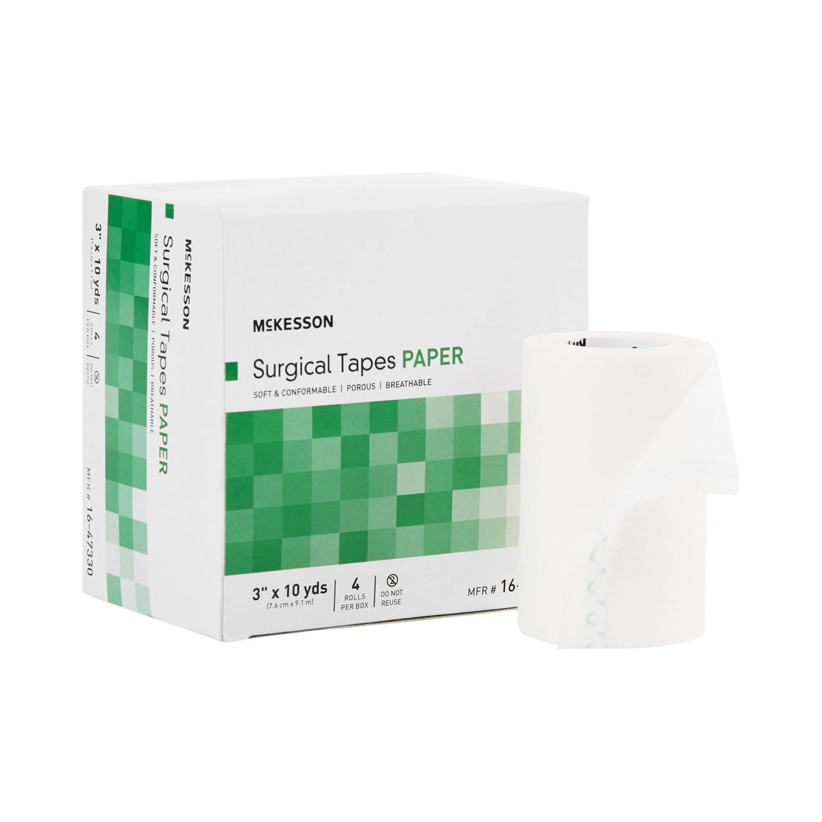 McKesson Medical Tape, 3 Inch x 10 Yard, White, BX/4