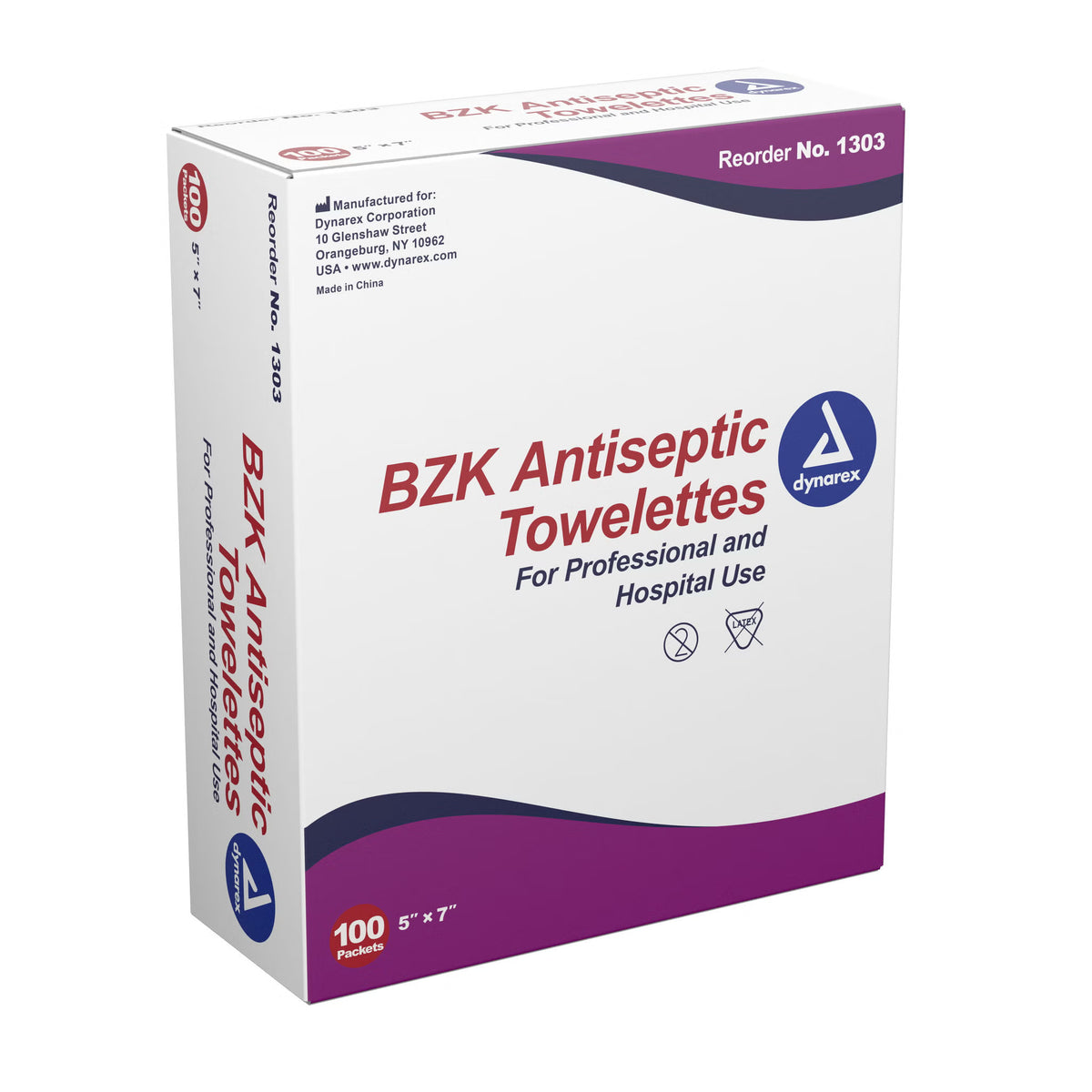 dynarex® Scented BZK Antiseptic Towelettes, Individual Packet, BX/1
