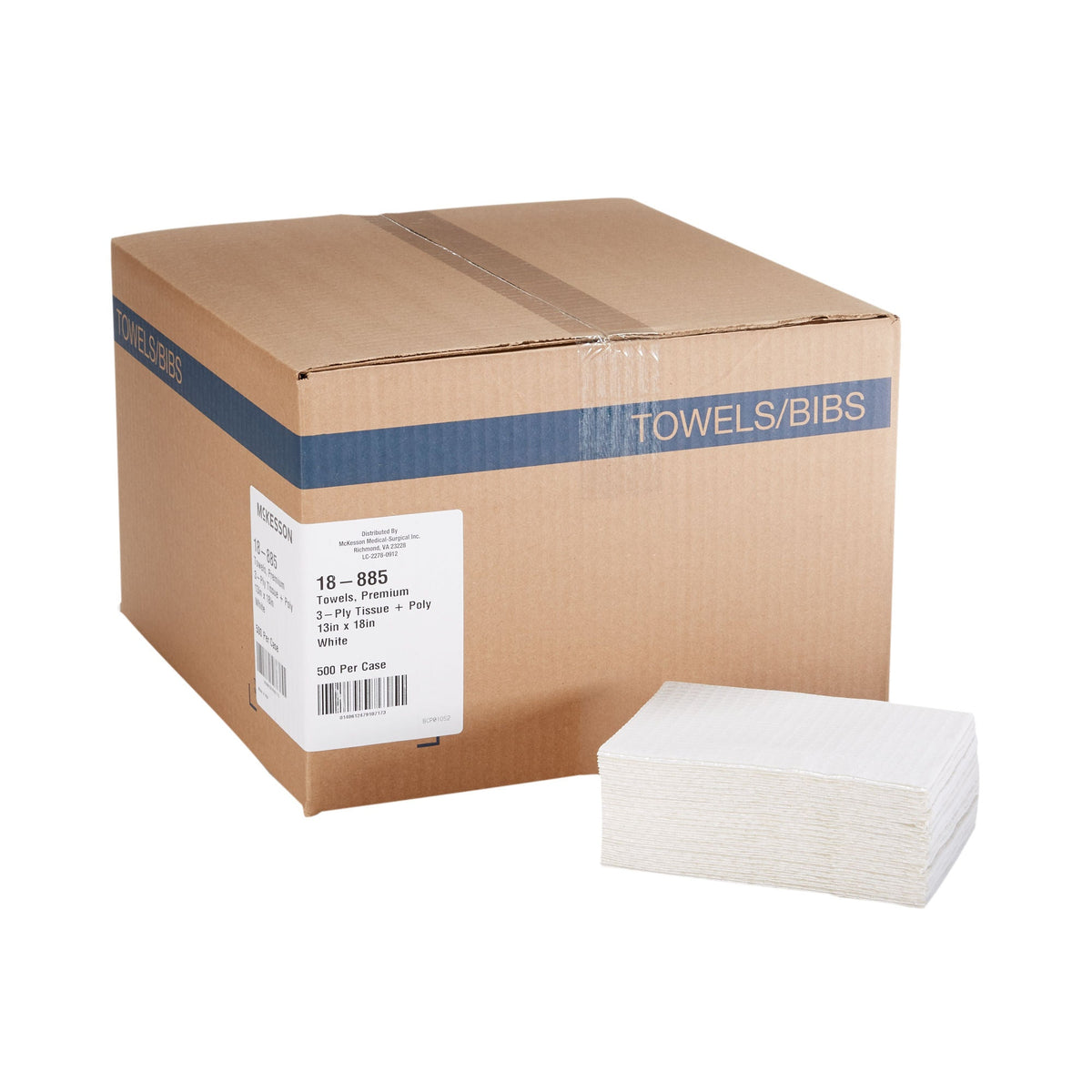 McKesson Nonsterile White Procedure Towel, 13 x 18 Inch