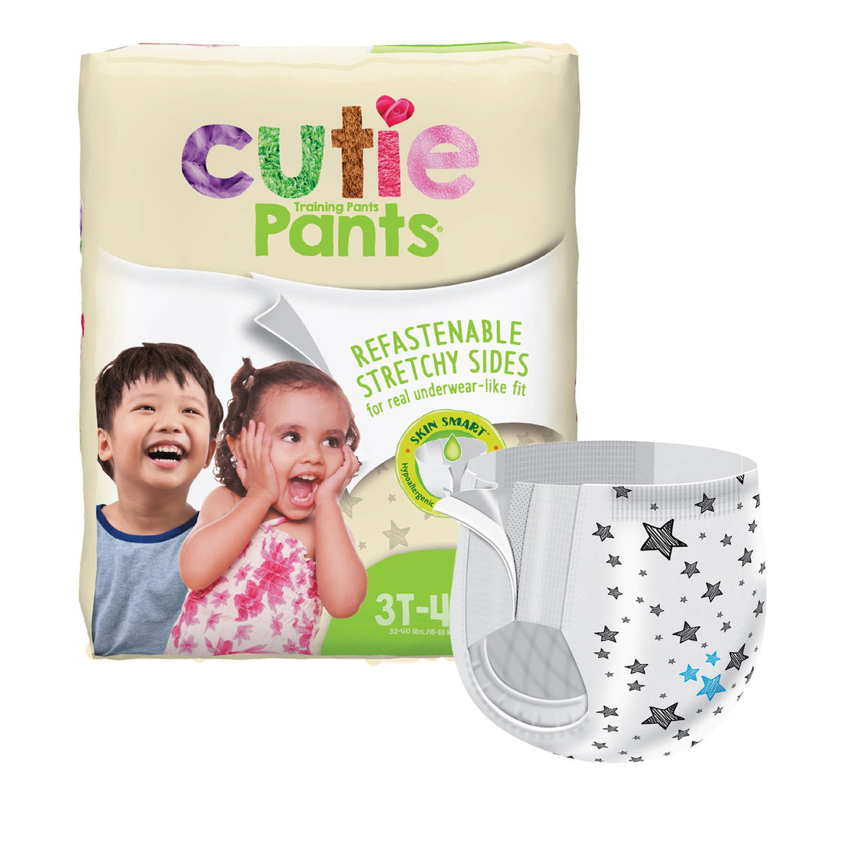 Cutie Pants® Toddler, Heavy Absorbency, Daytime/Overnight, 32 – 40 lbs, 3T to 4T, CS/92