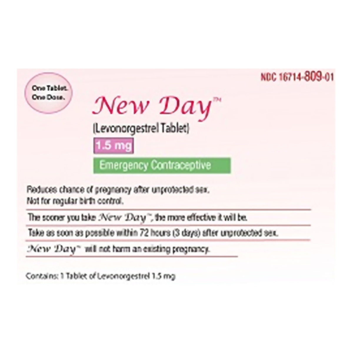 New Day™ Levonorgestrel Birth Control Pill, BT/1