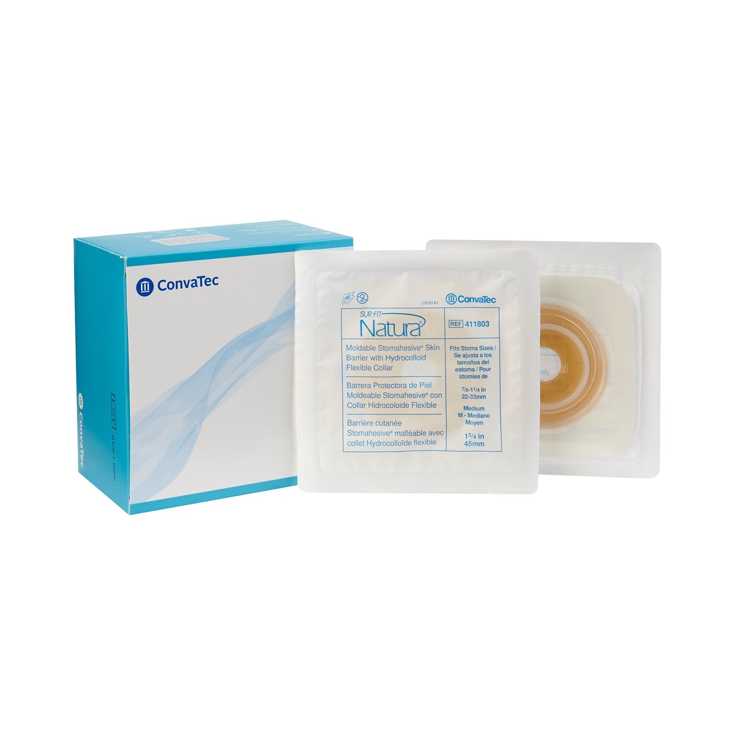 BARRIER, SKIN SUR-FIT NATURA STOMAHESIVE 45MM MED 10/B