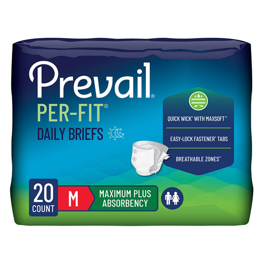 Prevail® Per-Fit® Adult Briefs Maximum Plus Absorbency, Medium, CS/80