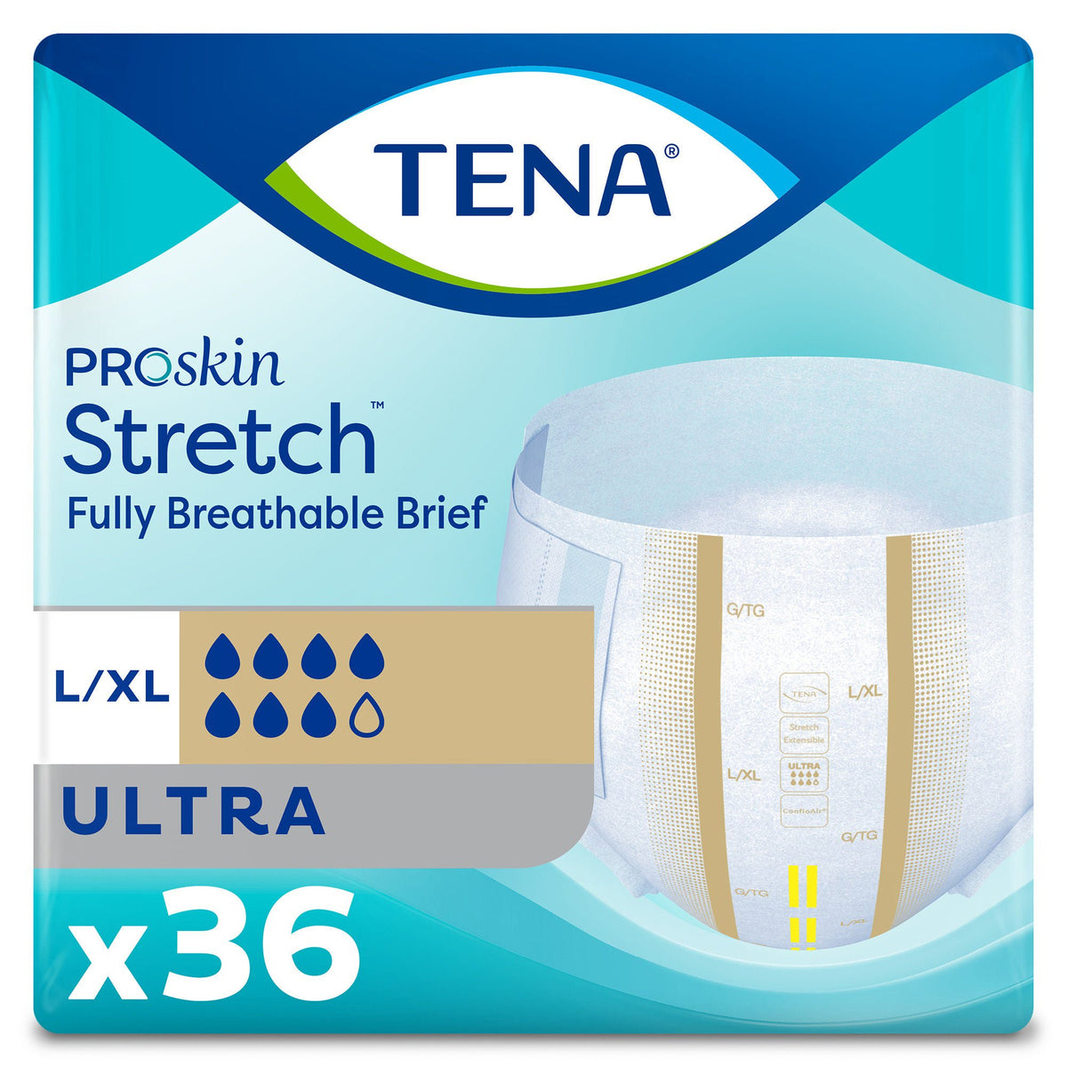 Tena® ProSkin Stretch™ Ultra Incontinence Brief, Large / Extra Large, CS/72