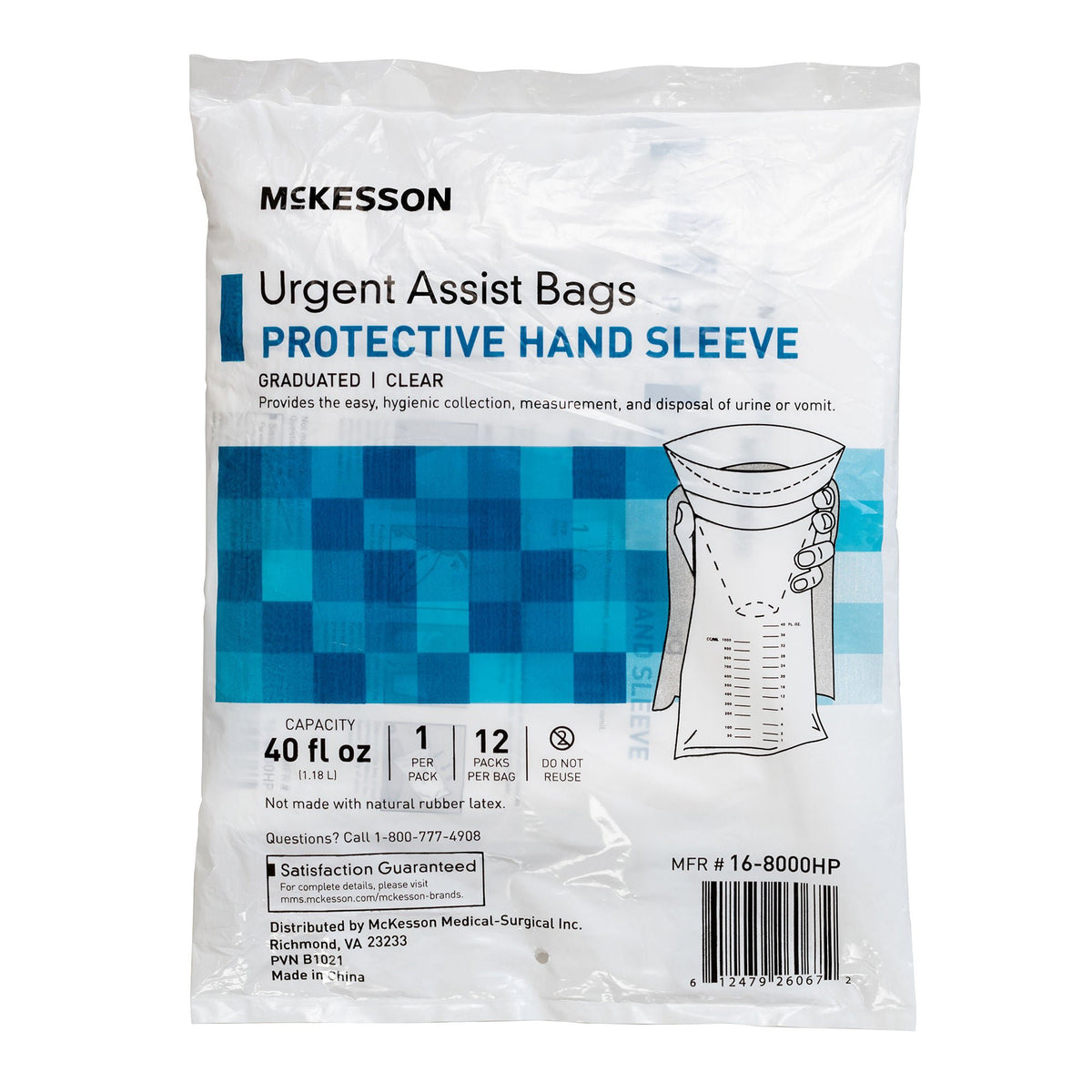 McKesson Urgent Assist Bags with Protective Hand Sleeve, CS/240