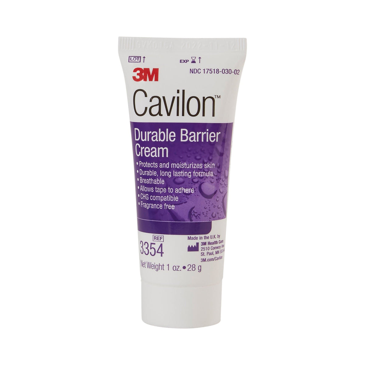 3M Cavilon™ Skin Protectant, Unscented Cream, 28 Gram Tube, CS/48