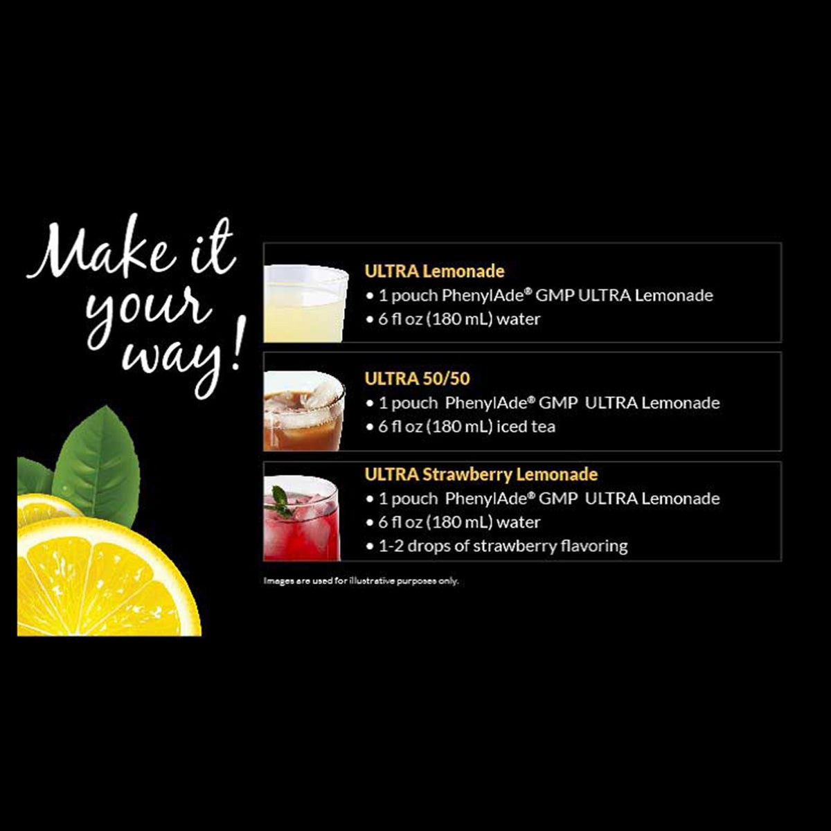 Oral Supplement PhenylAde® GMP ULTRA Lemonade Flavor Powder 1.2 oz. / 33.4 Gram Individual Packet