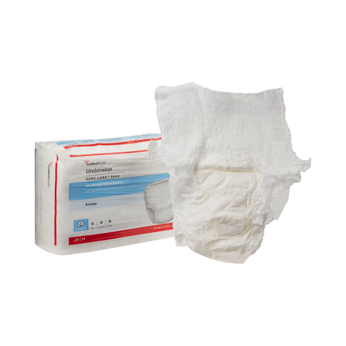 Sure Care™ Extra Moderate Absorbency Incontinence Underwear, X-Large, CS/100