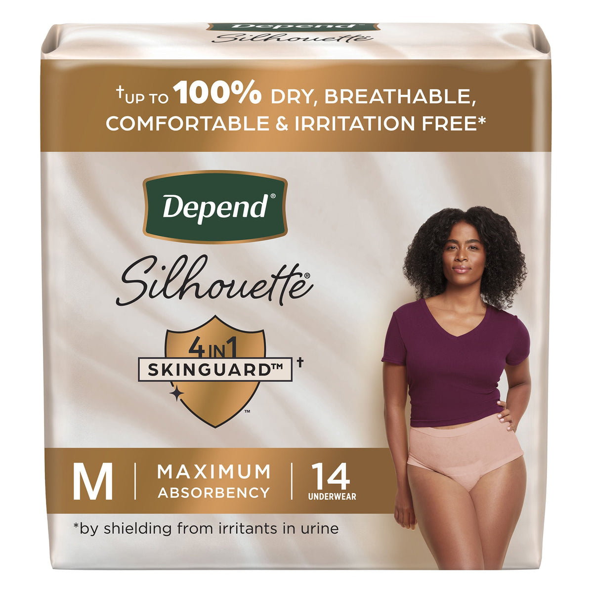 Depend® Silhouette® Maximum Absorbency Underwear, Medium, PK/14