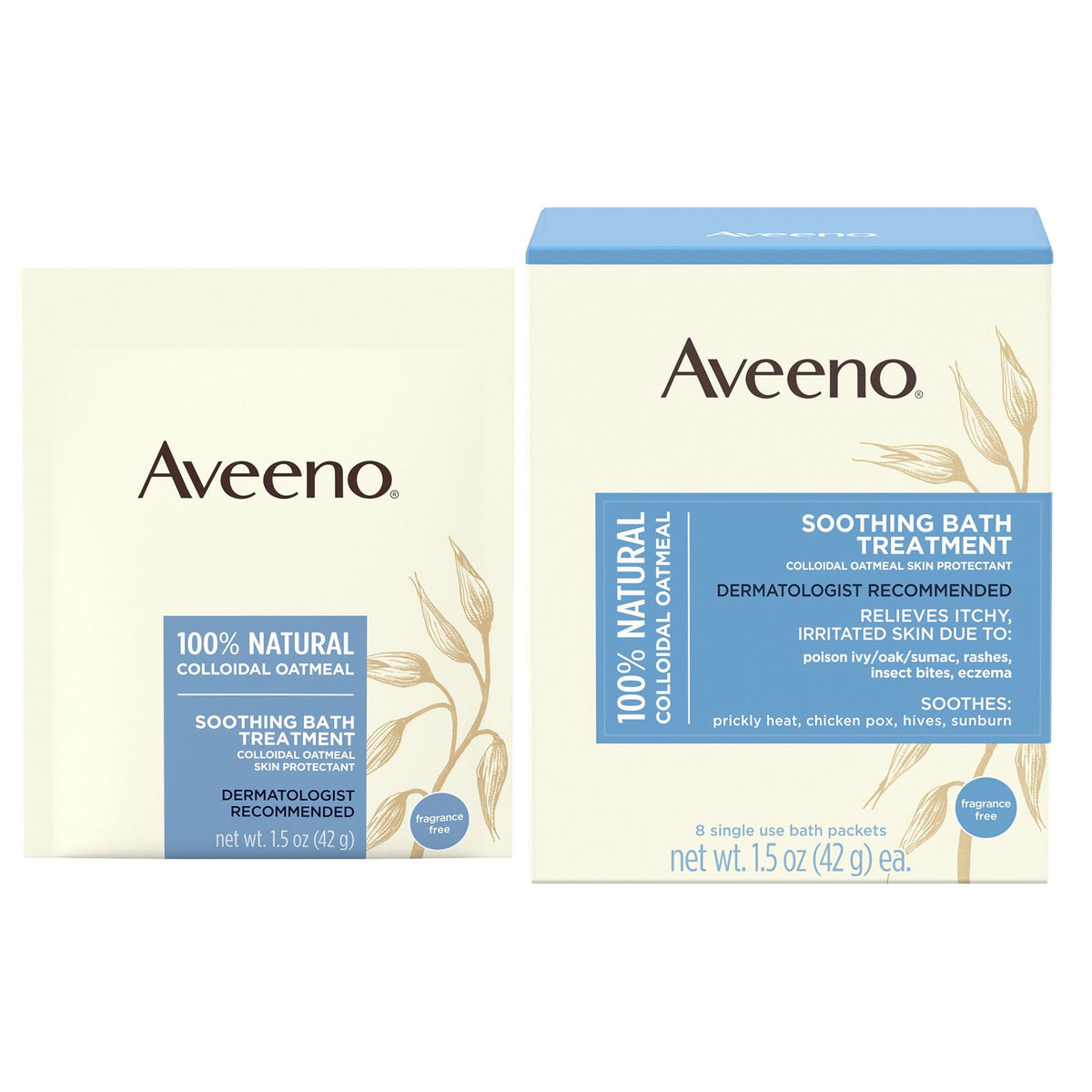 Aveeno® Soothing Bath Treatment Packets Fragrance Free, BX/8
