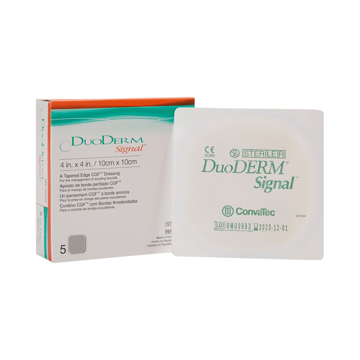 DuoDerm® Signal® Hydrocolloid Dressing, 4 x 4 Inch, BX/5