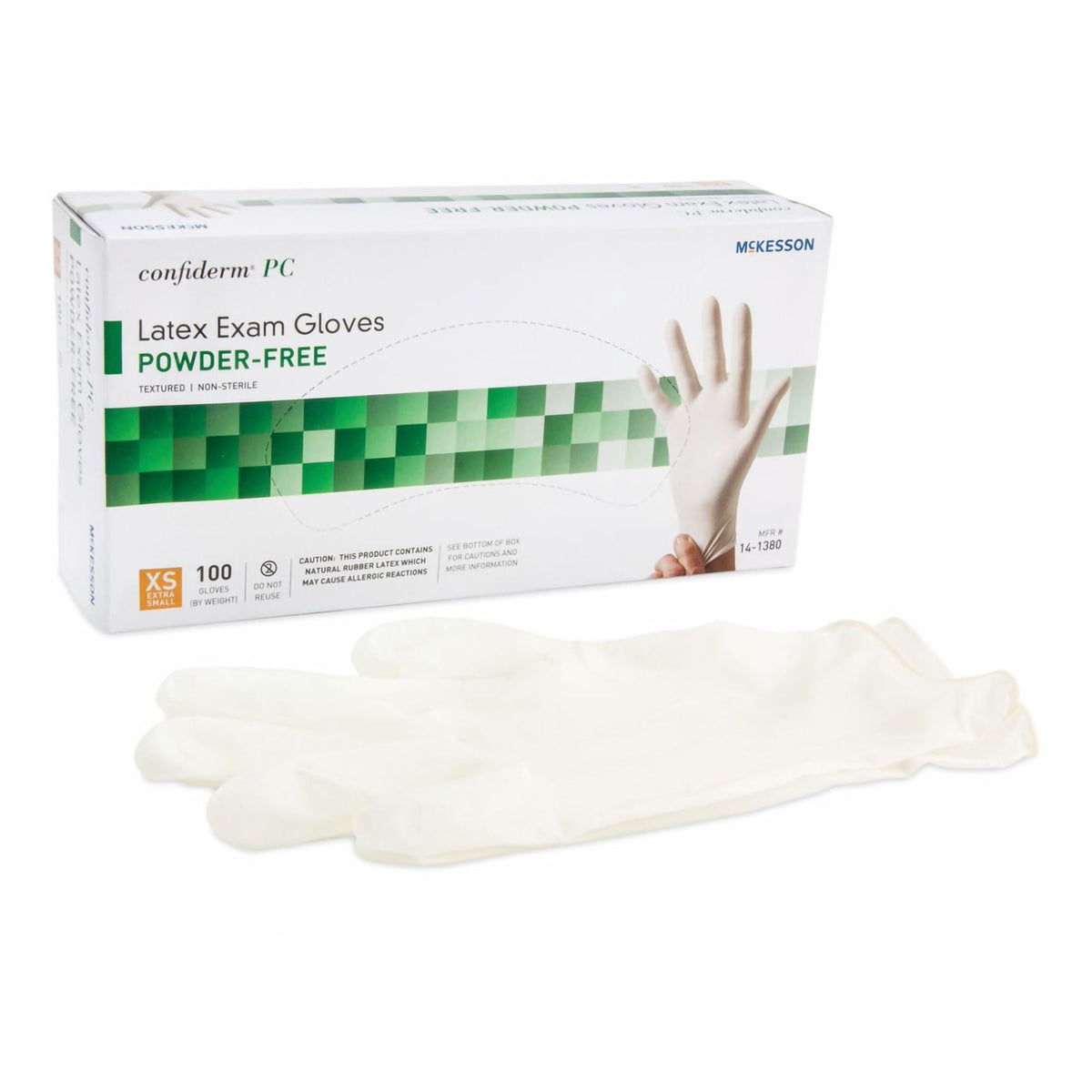 McKesson Confiderm® Latex Exam Glove, Extra Small, Ivory, BX/100