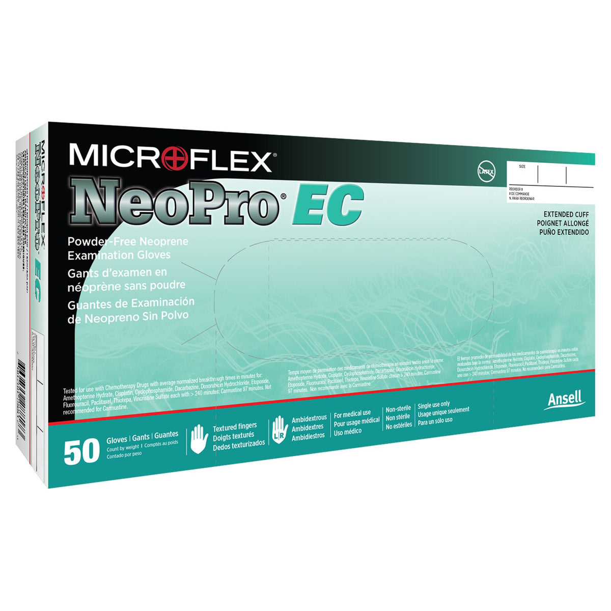 NeoPro® EC Extended Cuff Length Exam Glove, Large, Green, BX/50