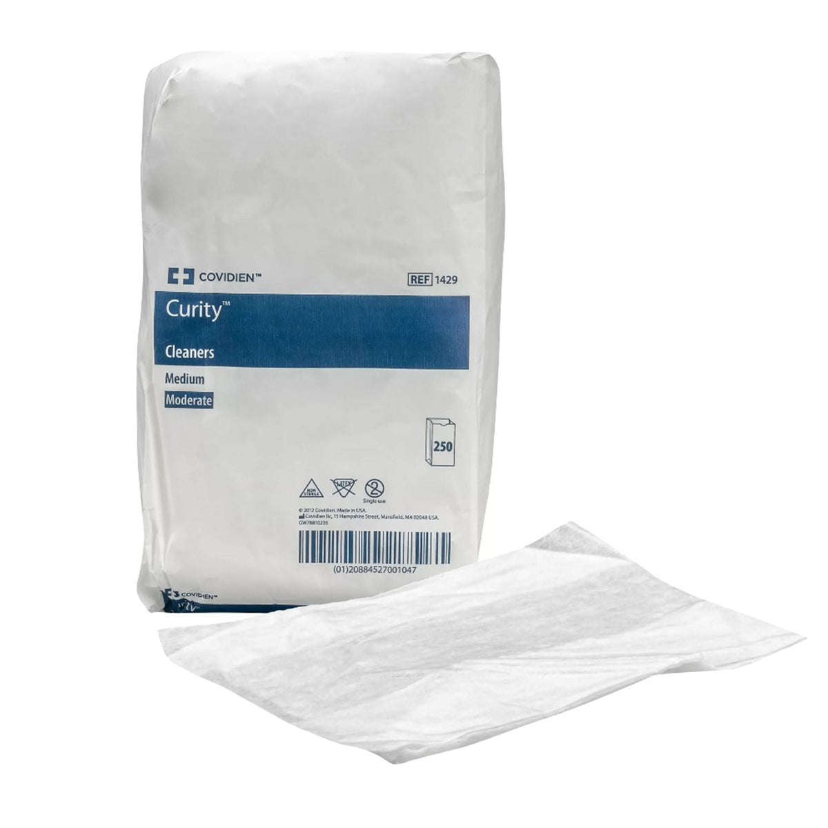 Curity™ Nonwoven White Washcloth, Disposable, 7-1/2 x 13-1/2 Inch, BG/250