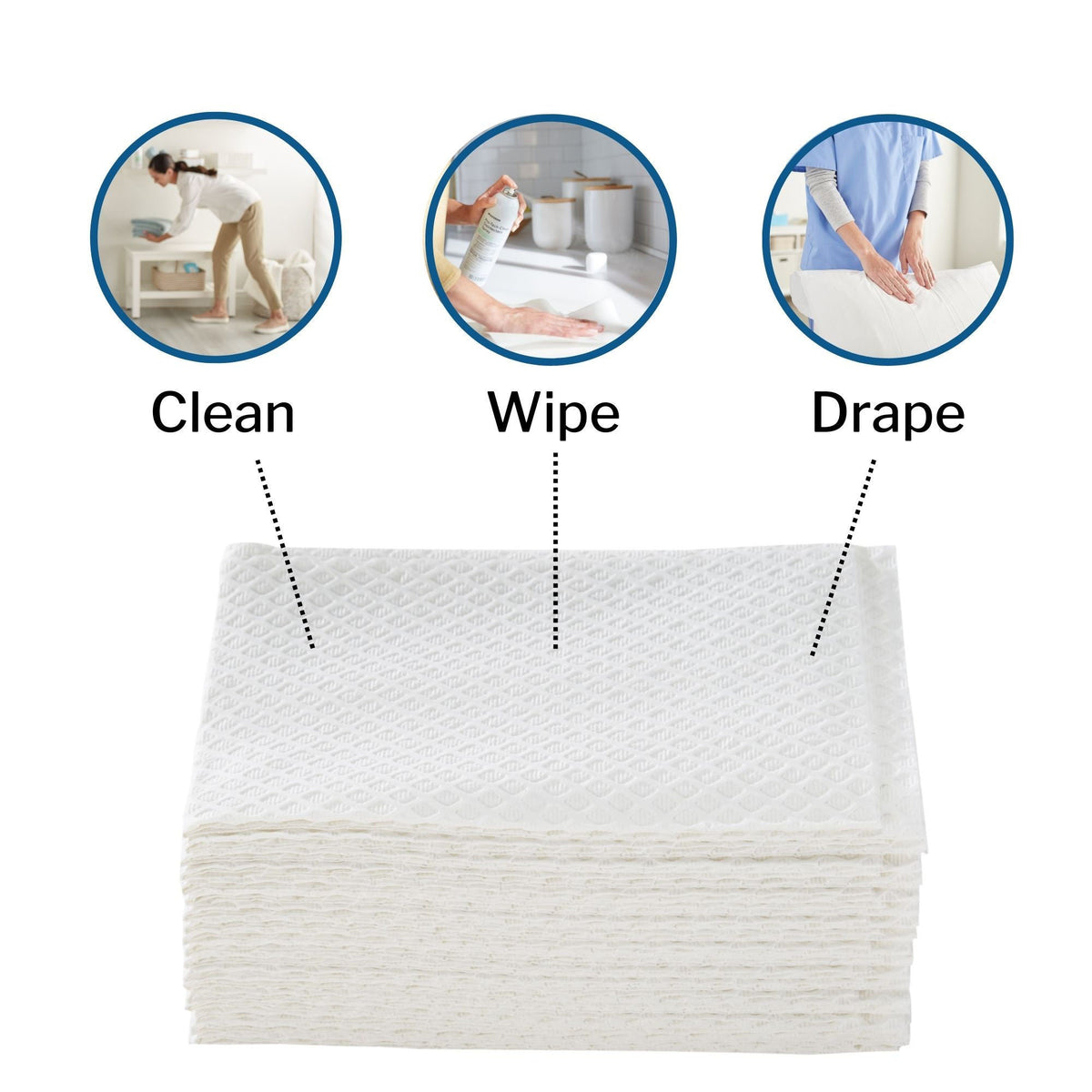McKesson Nonsterile White Procedure Towels, 13 x 18 Inch