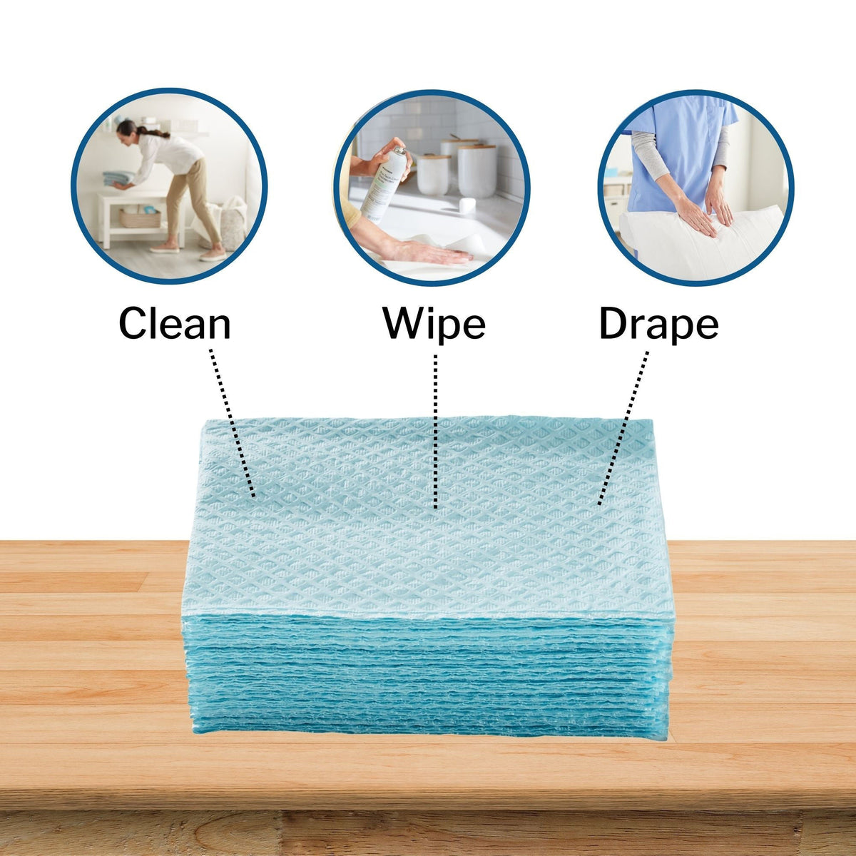 McKesson Deluxe Nonsterile Blue Procedure Towel, 13 x 18 Inch