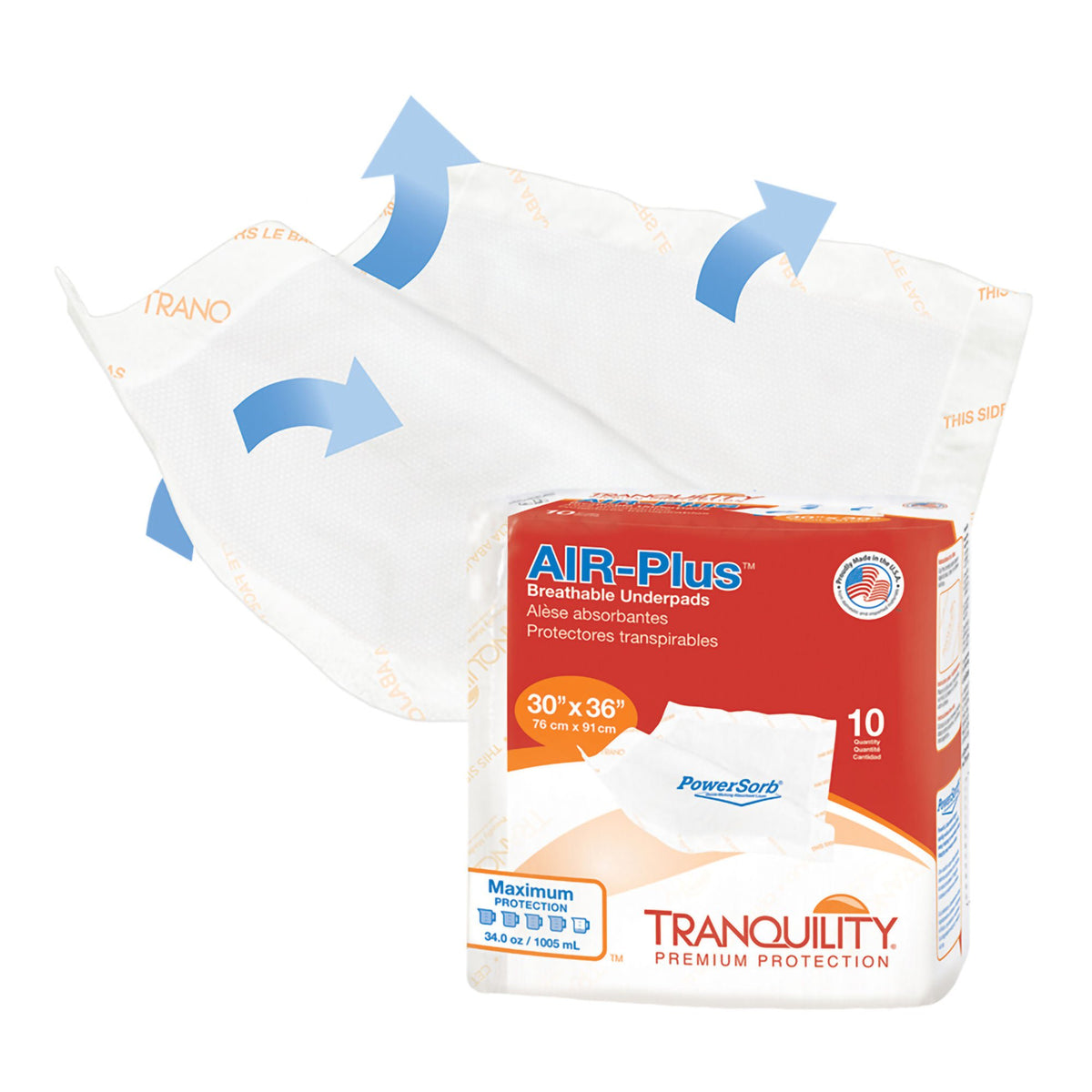 Tranquility® AIR-Plus™ Low Air Loss Underpad, 30 x 36 Inch, BG/10