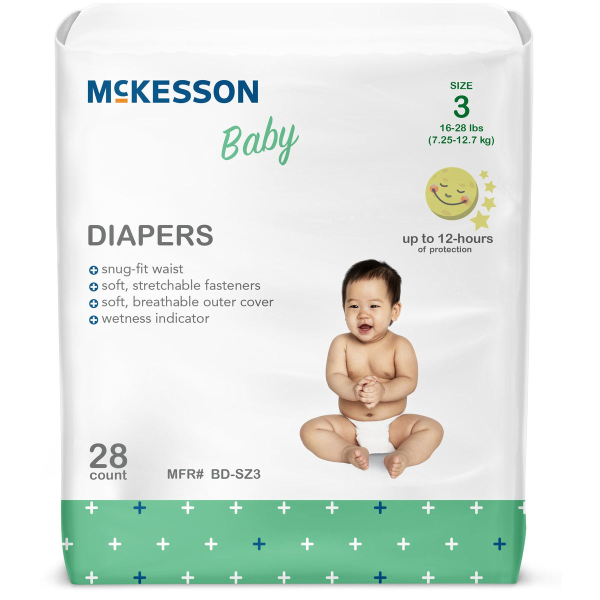 McKesson Baby Diapers, Size 3 for Babies weighing 16 – 28 lbs., CS/4
