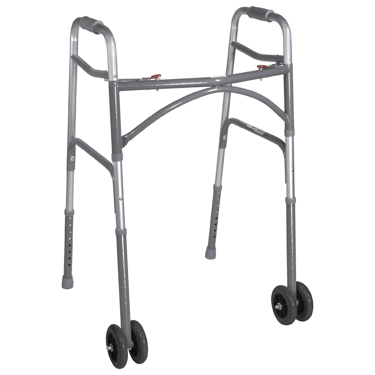 McKesson Bariatric Folding Walker w/ Wheels, Height Adjusts from 32 to 39 Inches