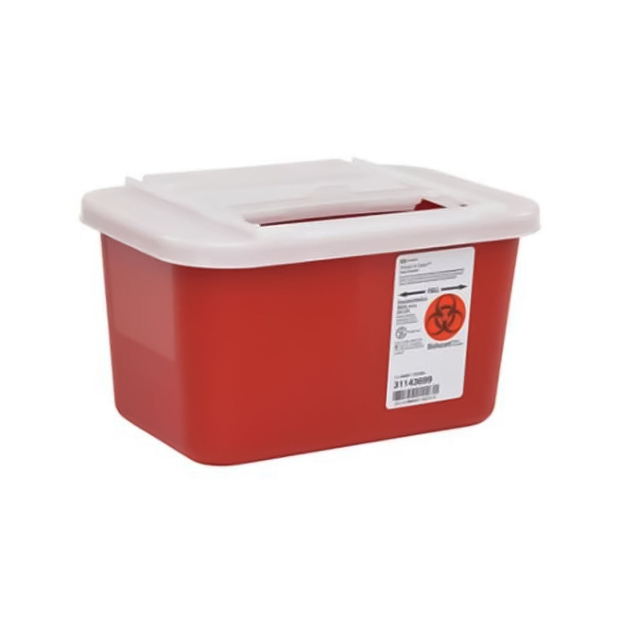 Cardinal Health™ Monoject™ Biohazardous Sharps Container, 1 Gal., 10½ x 6¼ x 7", CS/32