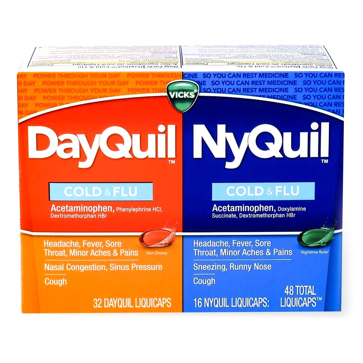Vicks DayQuil/NyQuil Cold & Flu LiquiCaps, CT/48