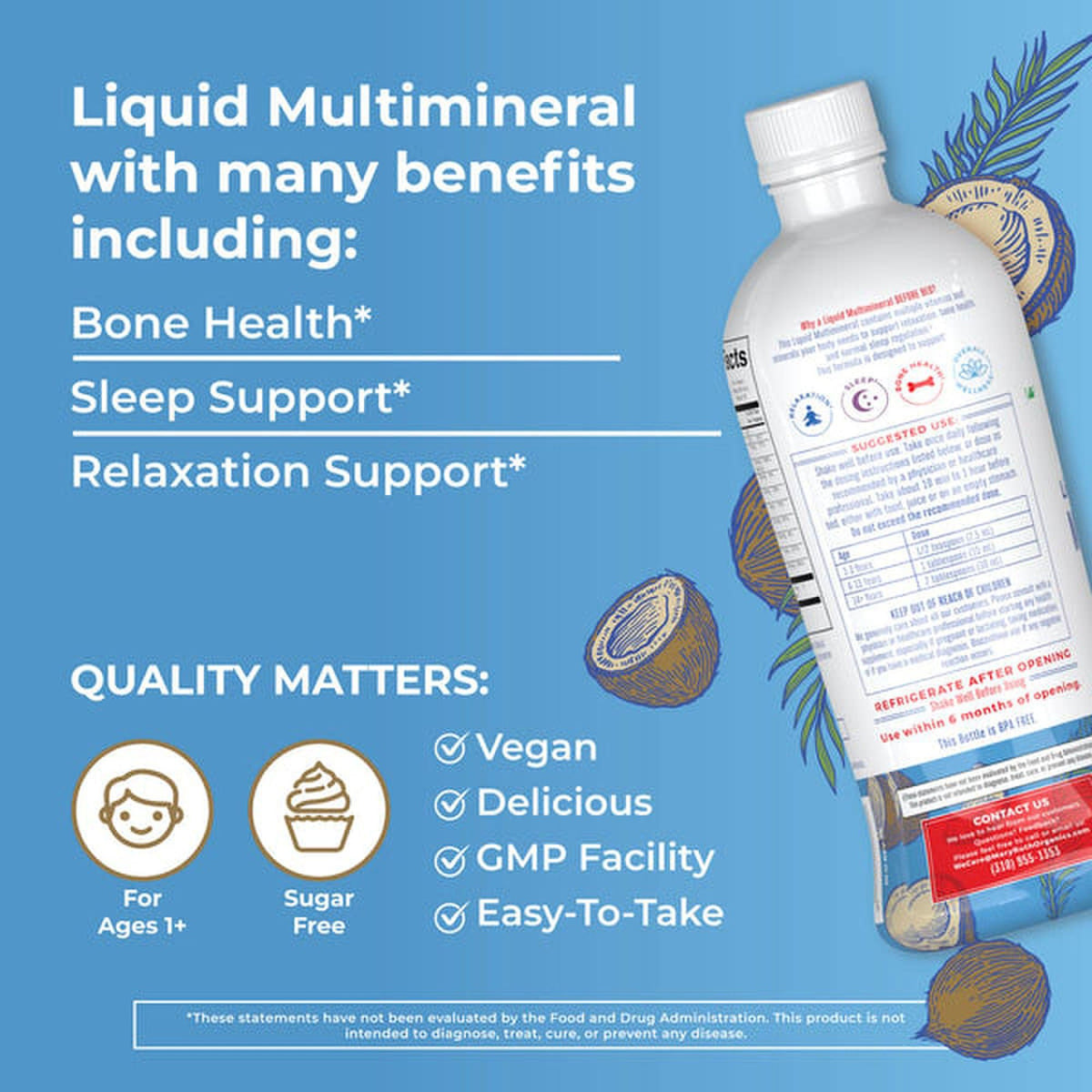 Mary Ruth's® Liquid Nighttime Multimineral, Coconut Dream, Dietary Supplement