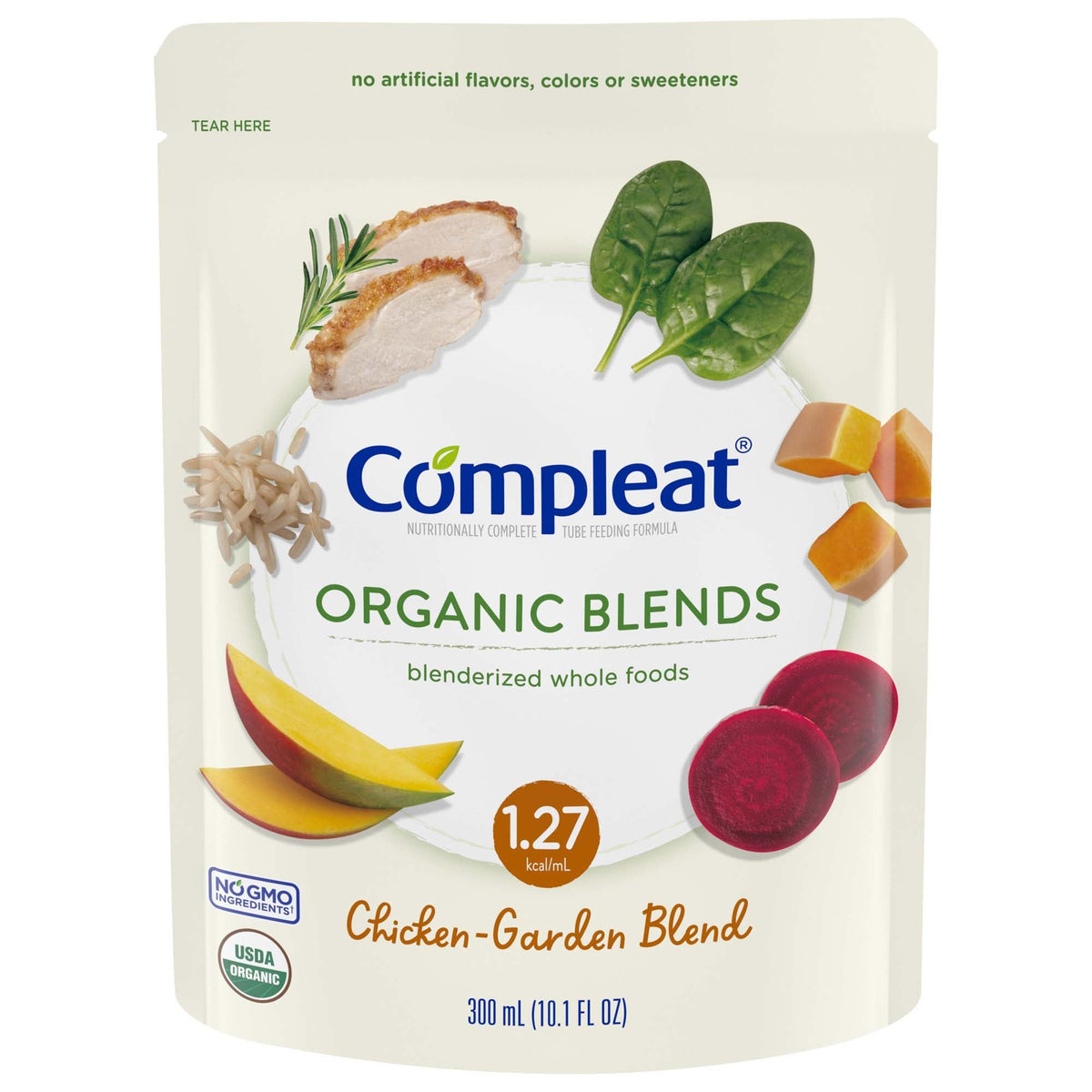 Compleat® Organic Blends Chicken-Garden Blenderized Whole Foods, 10.1 oz. Pouch, EA/1