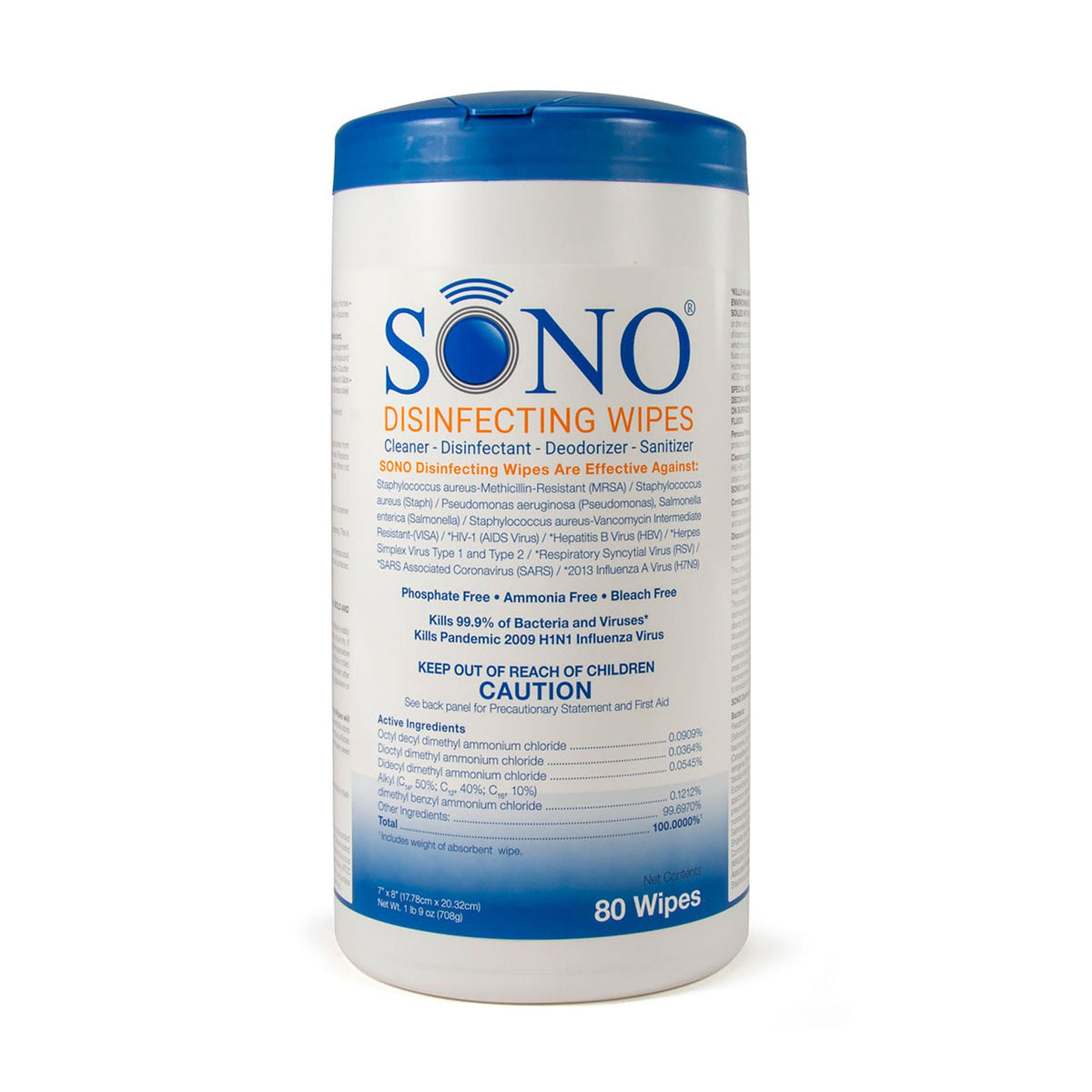 Sono® Premoistened Surface Disinfectant Cleaner Wipes, PK/1