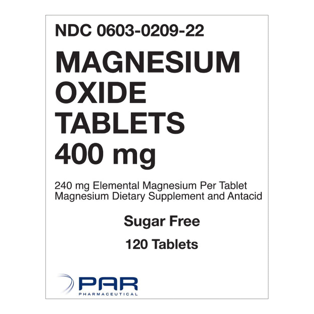 MAGNESIUM OXIDE, TAB 400MG (120/BT)