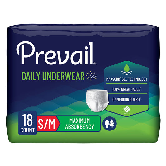 Prevail® Maximum Absorbent Underwear, Small / Medium, CS/72