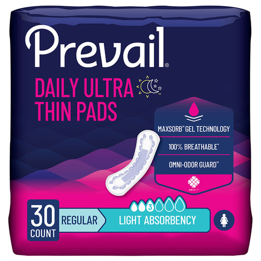 Prevail® Daily Pads Light Absorbency Bladder Control Pad, 9¼ Inch