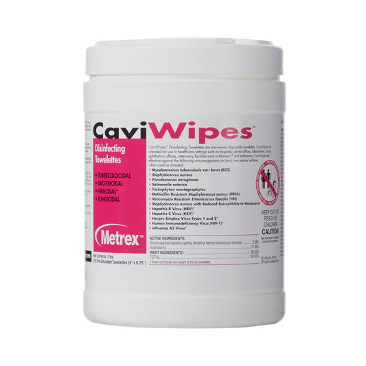 Metrex CaviWipes Surface Disinfectant Alcohol-Based Wipes, 6 x 6.75 Inch, CS/12