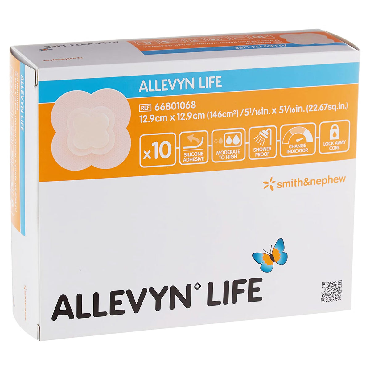 Allevyn Life Silicone Adhesive with Border Silicone Foam Dressing, 5¾ x 5¾ Inch, CS/50