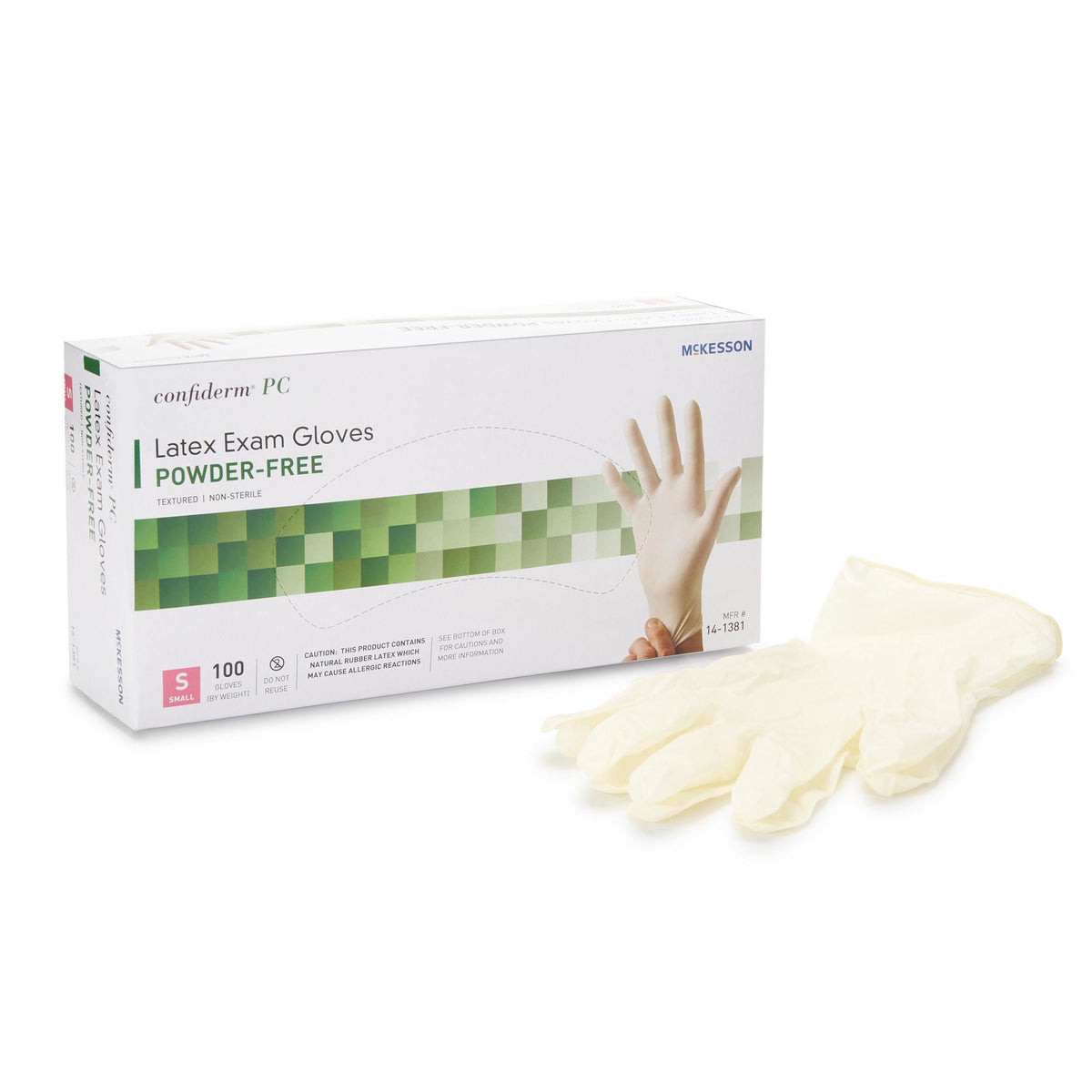 McKesson Confiderm® Latex Exam Glove, Small, Ivory, BX/100