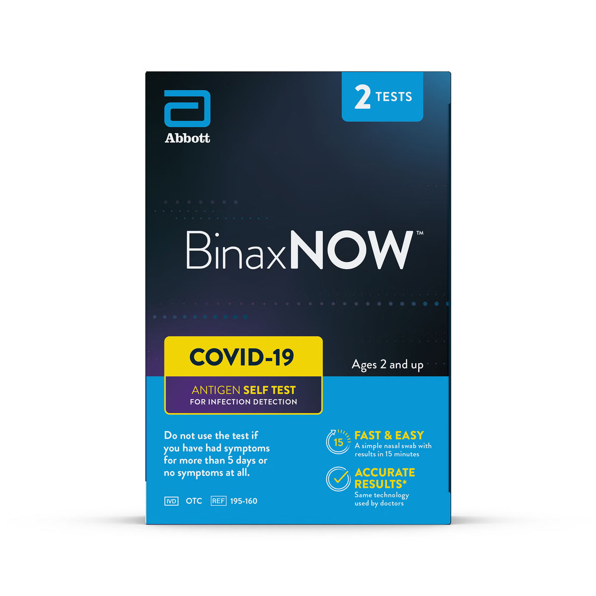 Respiratory Test Kit BinaxNOW™ COVID-19 Antigen Self Test 2 Test per Kit