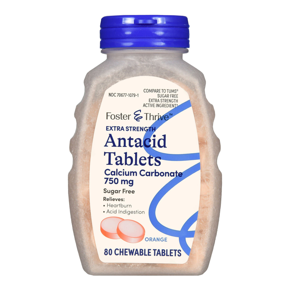 Foster & Thrive™ Extra Strength Antacid Calcium Carbonate Chewable Tablet Orange, BT/1