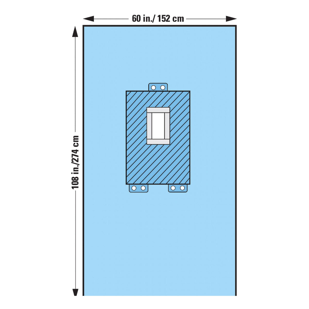 Halyard Sterile Pediatric Laparotomy Abdominal Drape, 60 W x 108 L Inch, CS/15