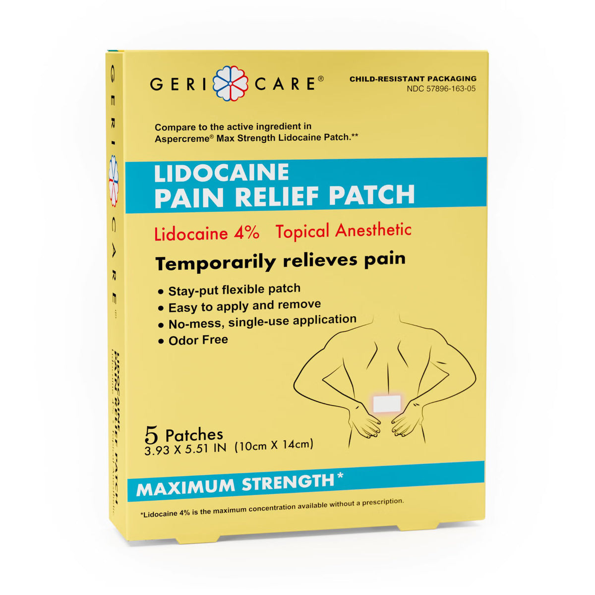 LIDOCAINE, PATCH PAIN RELIEF MAX 4% (6/BX 24BX/CS), CS/144