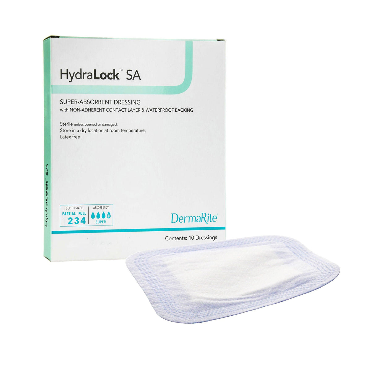 HydraLock™ Super Absorbent Dressing, 3 x 3 Inch, BX/10