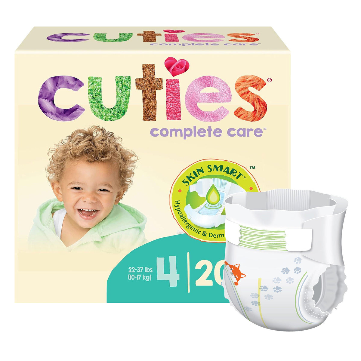 Cuties® Complete Care Diapers for Toddlers, 22 – 37 lbs., PK/25