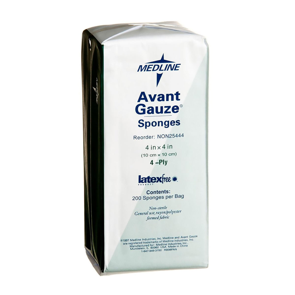 Avant Gauze® Nonwoven Sponge, 4 x 4 Inch, 4-Ply, BG/200