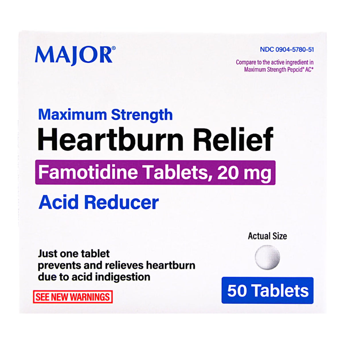 Major® Famotidine Antacid, Maximum Strength, BT/1