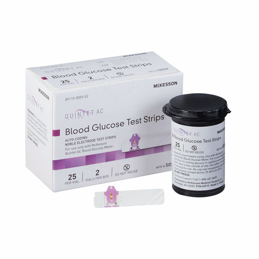 Quintet AC® Blood Glucose Test Strips, BX/1