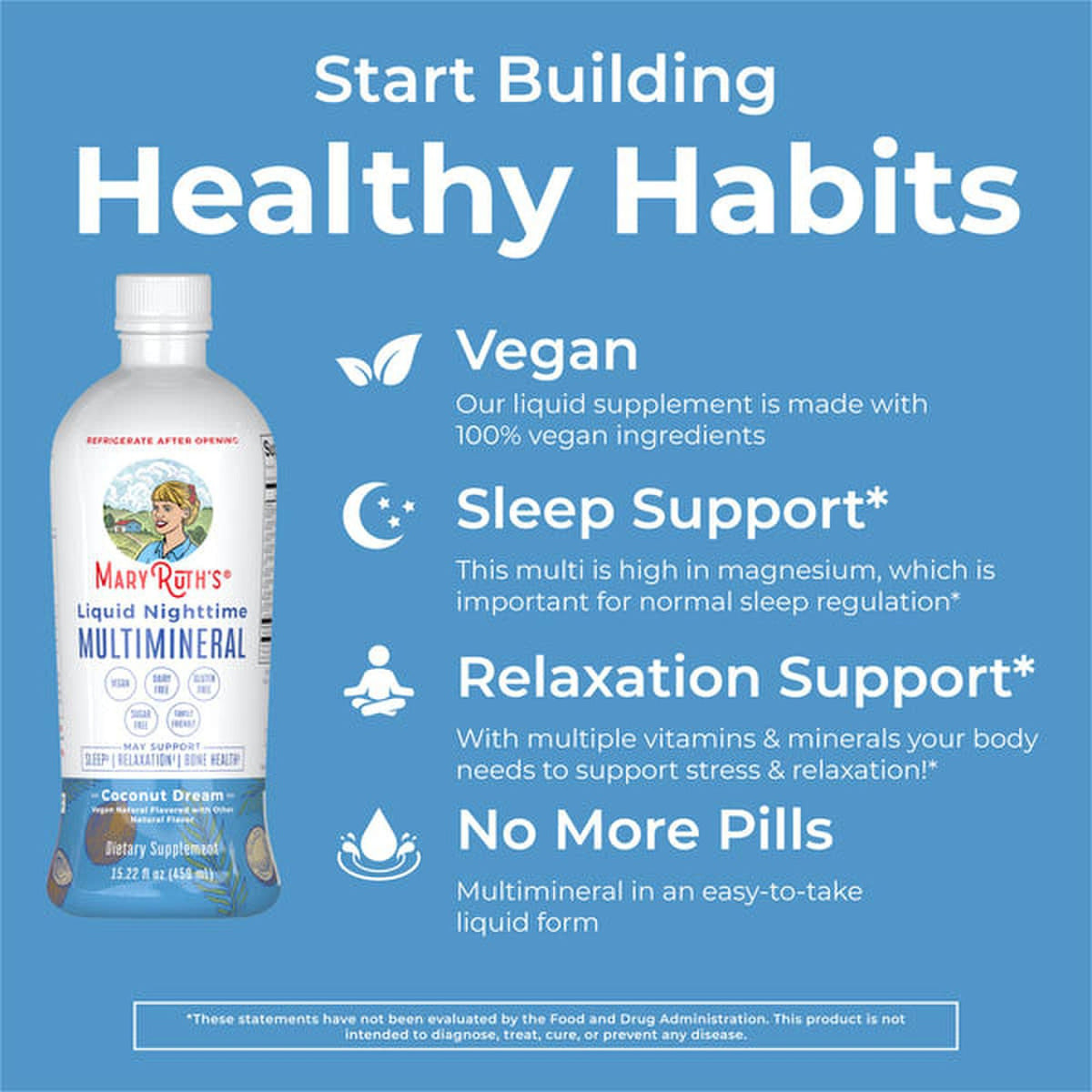 Mary Ruth's® Liquid Nighttime Multimineral, Coconut Dream, Dietary Supplement