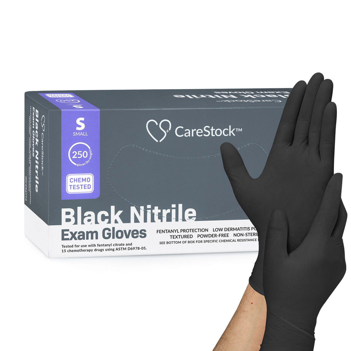 CareStock™ Nitrile Exam Glove, Small, Black, BX/250