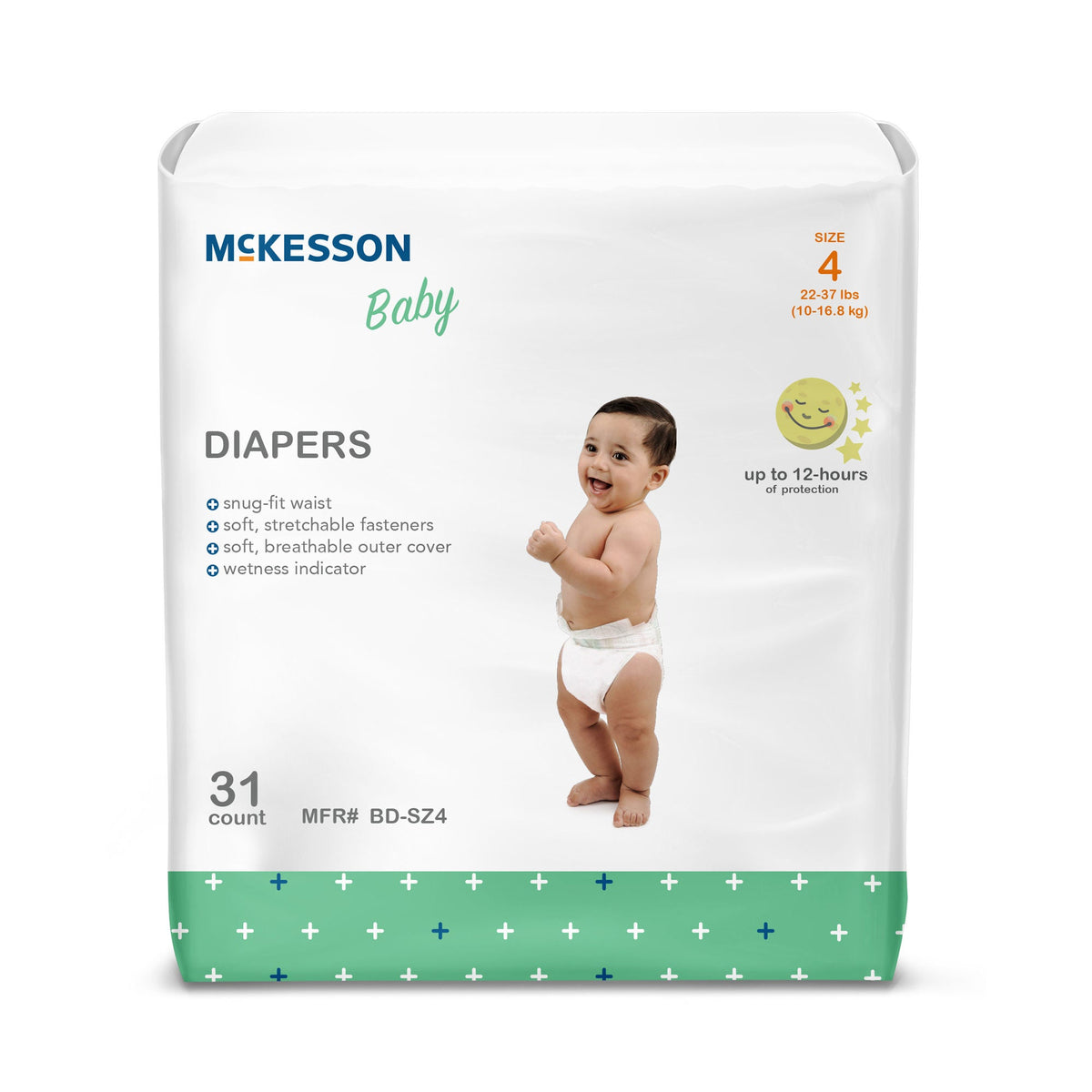 McKesson Baby Diaper, Size 4 for Toddlers weighing 22 – 31 lbs., BG/1
