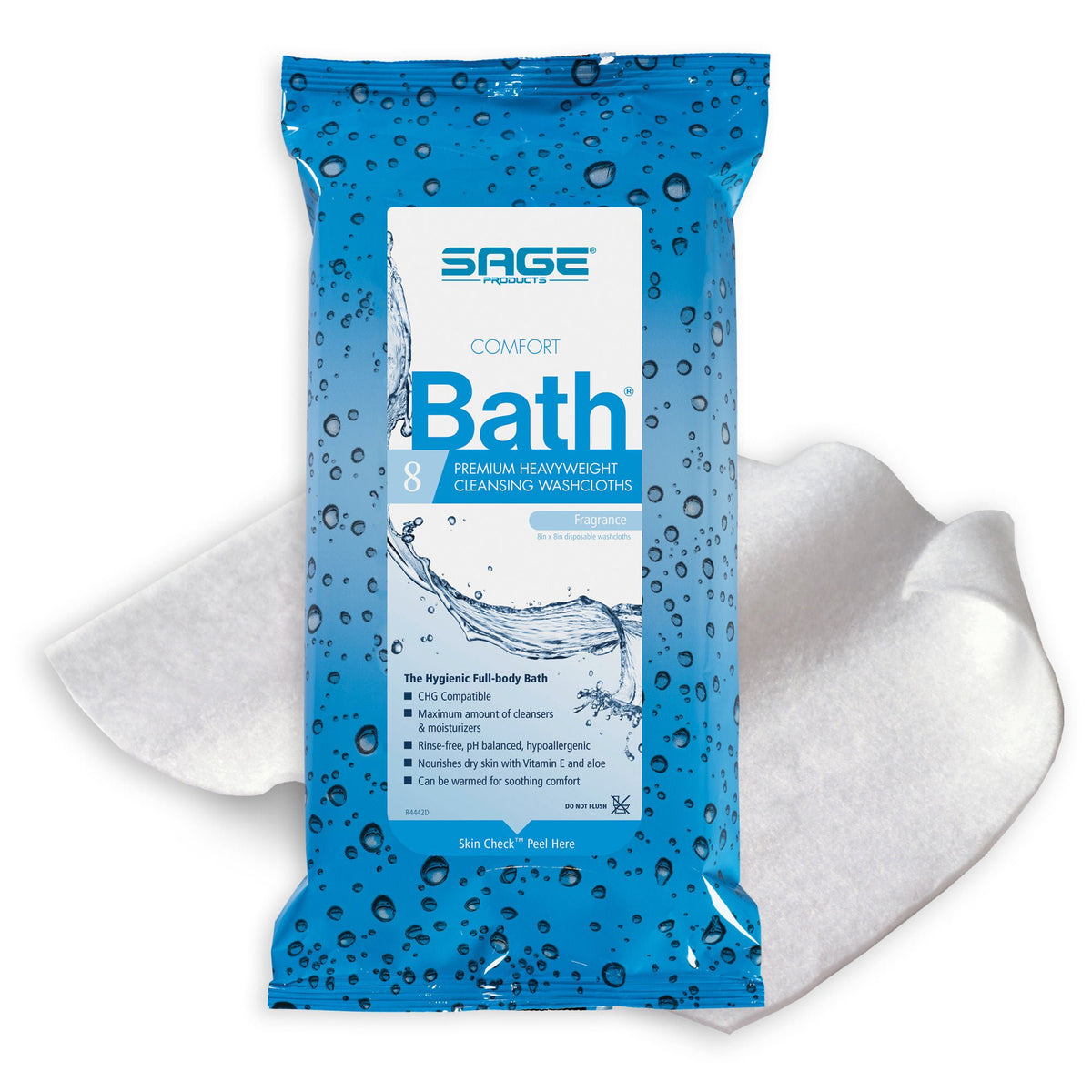 Comfort Bath® Cleansing Washcloths, Heavyweight, Soft Pack, CS/352