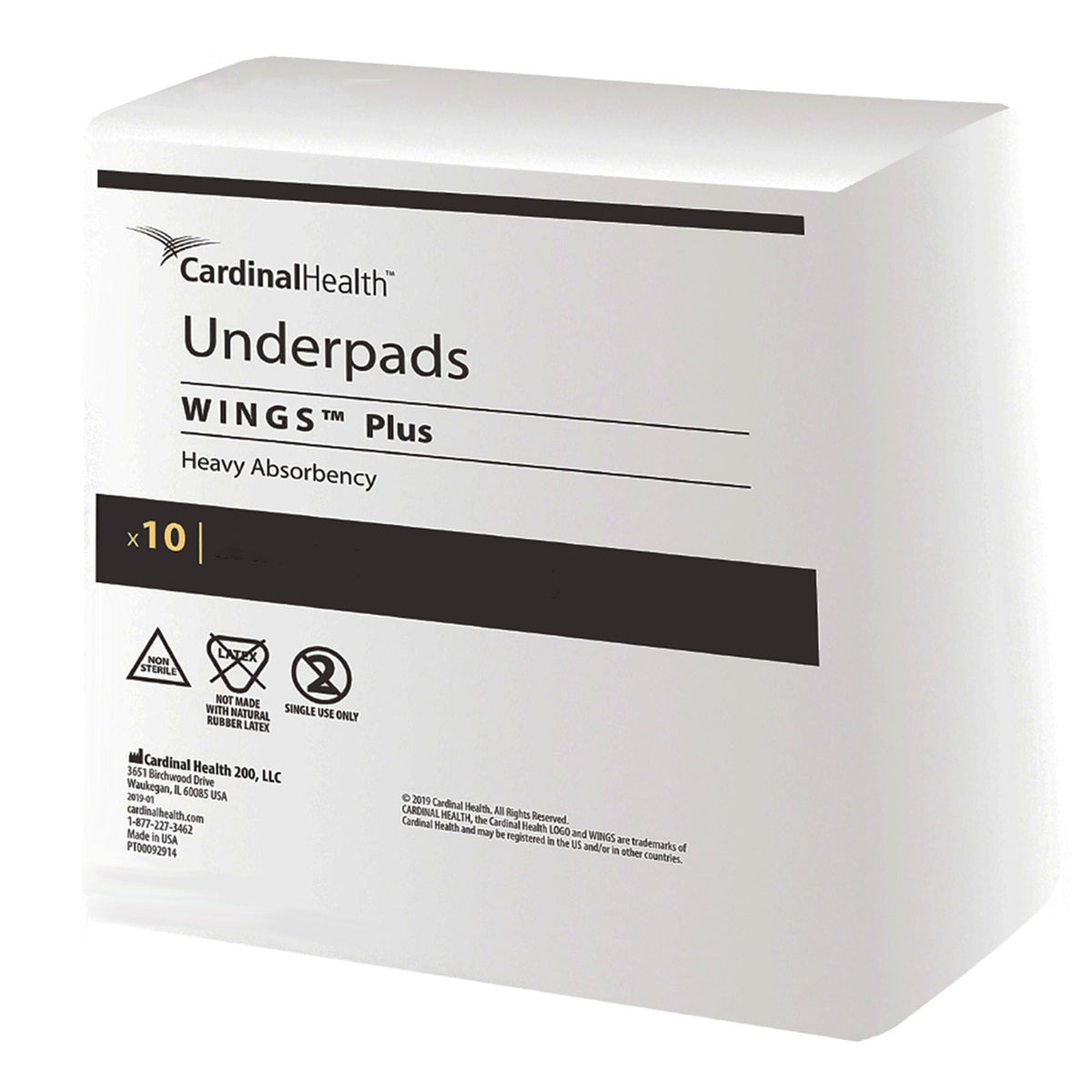Wings Plus Underpads, Disposable, Heavy Absorbency, Beige, 30 X 30 Inch, CS/80