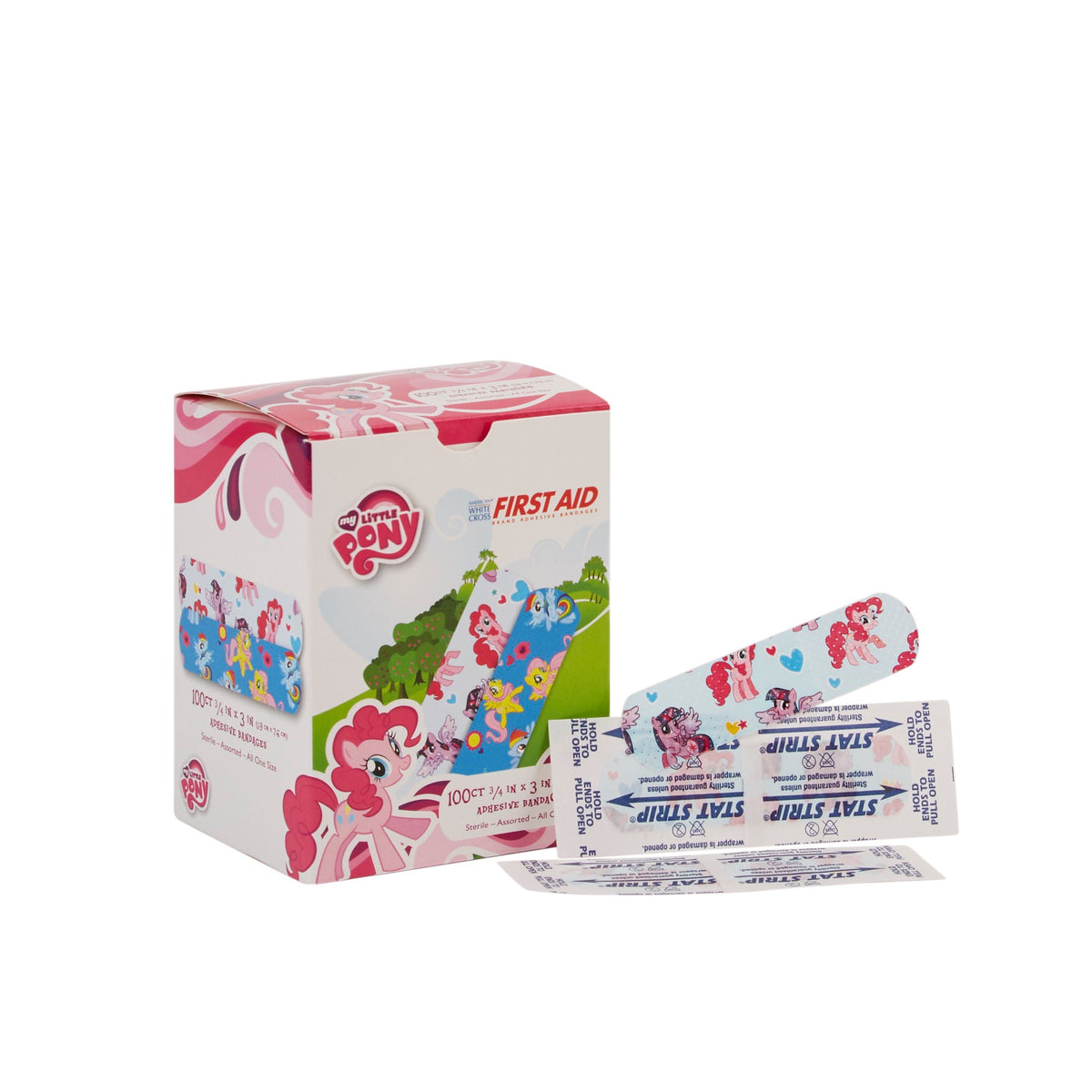 American® White Cross Stat Strip® My Little Pony Kid Design Adhesive Strip, BX/100